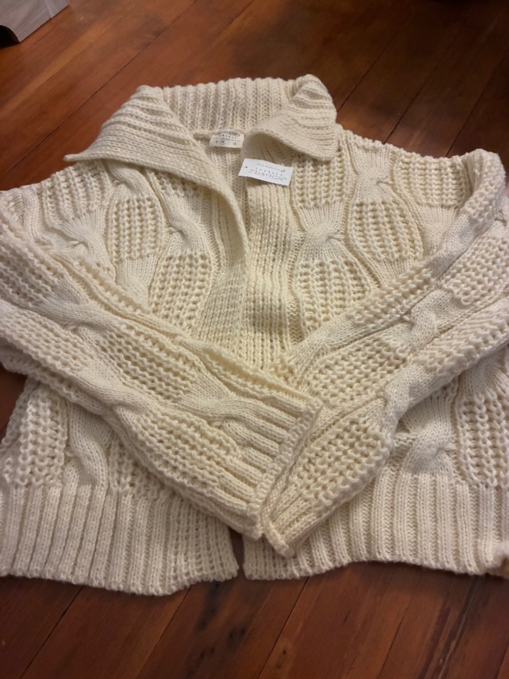 Cream cable knit cardigan